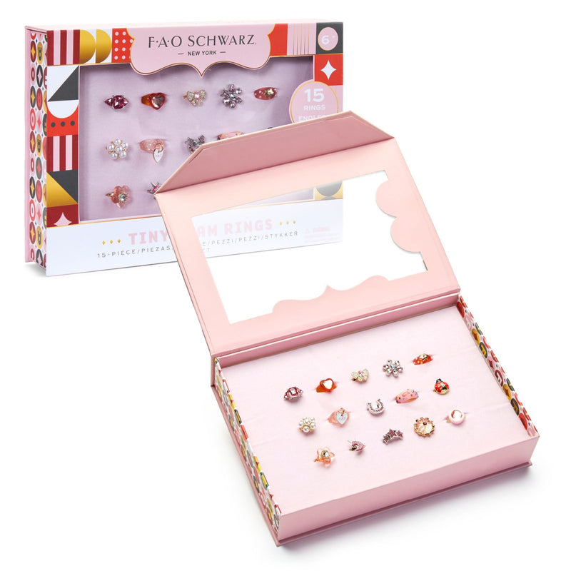 FAO Schwarz Kids Glam Rings Set, 15 Piece, Pink D1