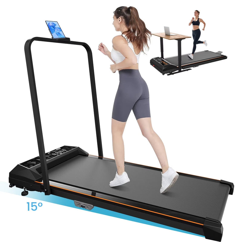 CoolHut Walking Pad, Under Desk Treadmill, 4-in-1 Home/Office Treadmill, Compact and Portable Foldable Treadmill, No Installation, Low Noise, LED... W0