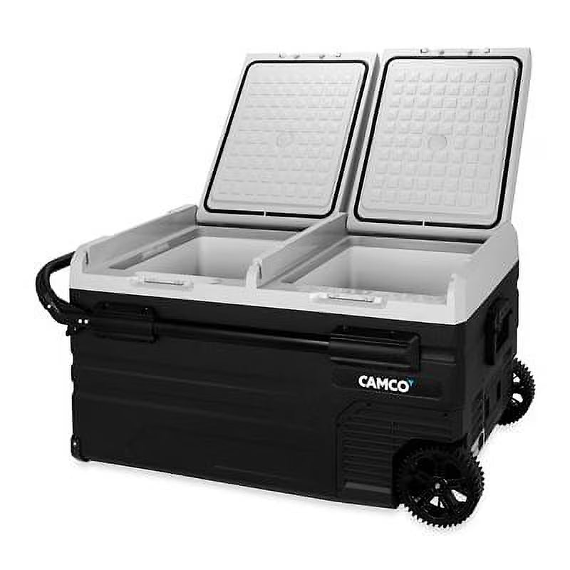 Camco CAM-750 75-Liter Portable Compact Fridge/Freezer | Features Bluetooth Capable Remote Access 2 Compartments w/Dual Zone Cooling | Adjusts... F0