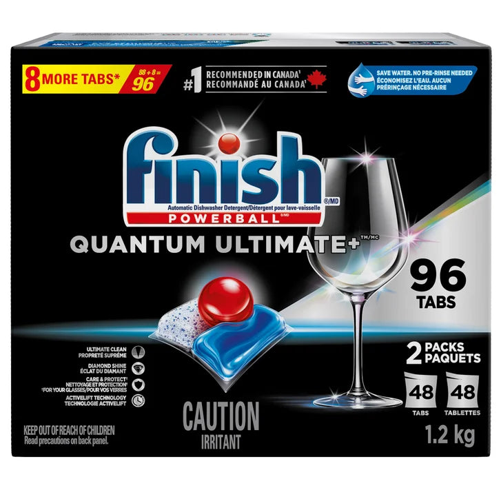 Finish Quantum Ultimate+ Dishwasher Detergent, 96 Tablets S9