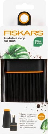 Fiskars 2-in-1 Double Sided Scoop & Brush Indoor Gardening Tool