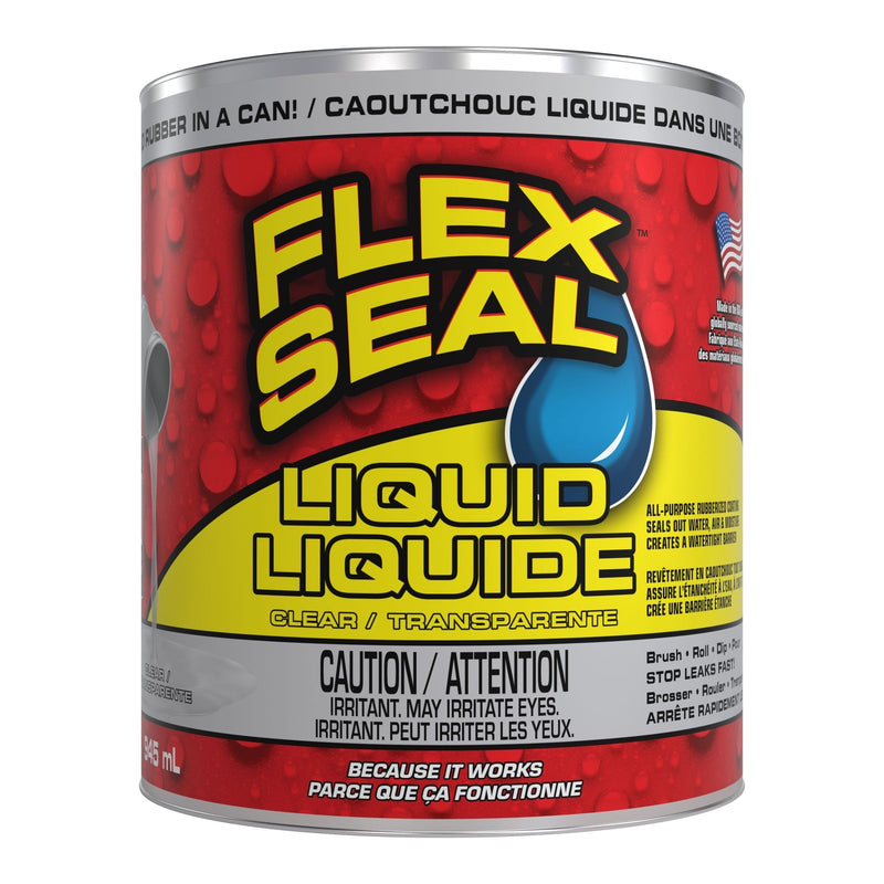 Flex Seal Liquid Rubber Sealant Coating, Paint-On Weatherproof Leak Protector, Clear, 946-mL T6