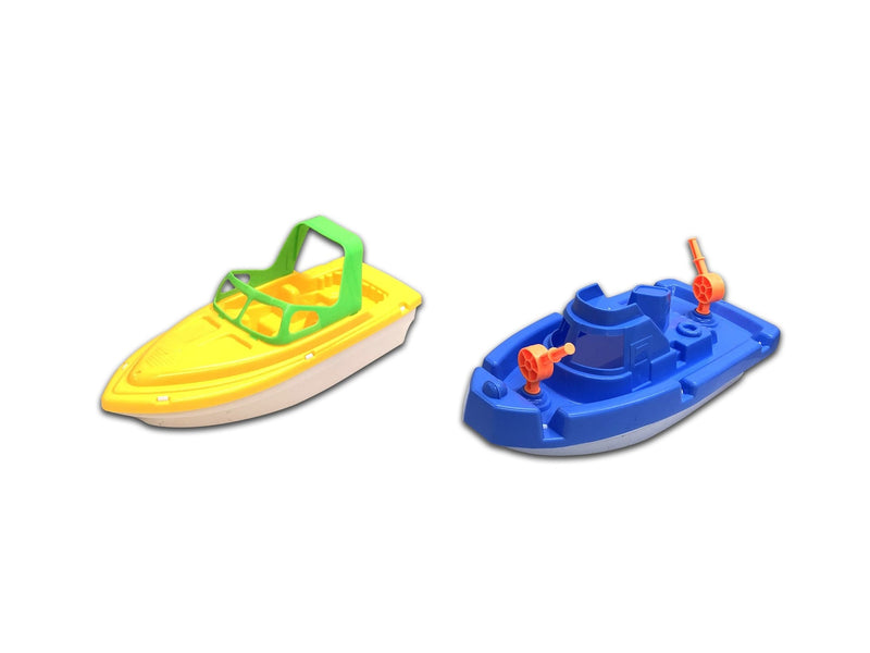 Floating Plastic Boat Water Toy, Yellow/Blue, Assorted, Ages 2+, for Summer/Beach Activities U5