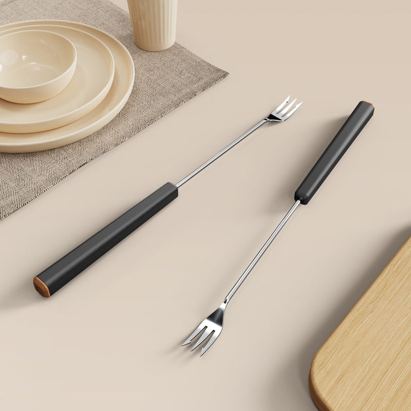 Fondussimo Fondue Forks, 12 Piece, Black H4
