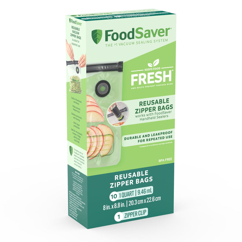 FoodSaver Reusable Zipper Vacuum Sealer Bags, 946mL, 10-pk Q5
