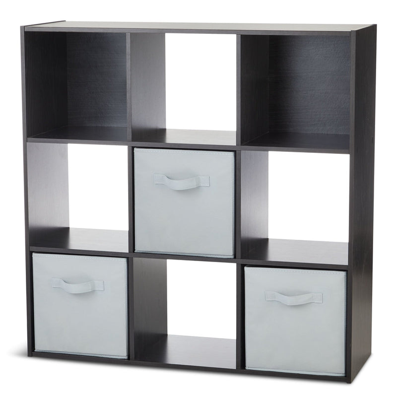 For Living 9-Cube Storage Organizer, Bookcase/Bookshelf, Black Oak Finish K9