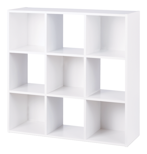 For Living 9-Cube Storage Organizer, Bookcase/Bookshelf, White N0