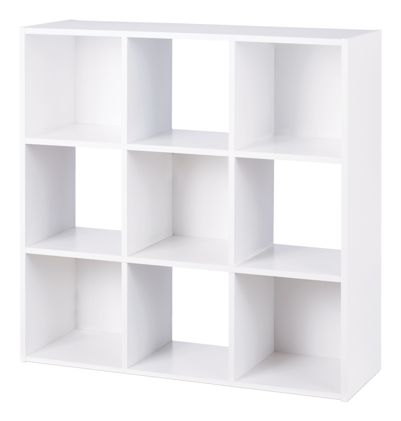 For Living 9-Cube Storage Organizer, Bookcase/Bookshelf, White N0