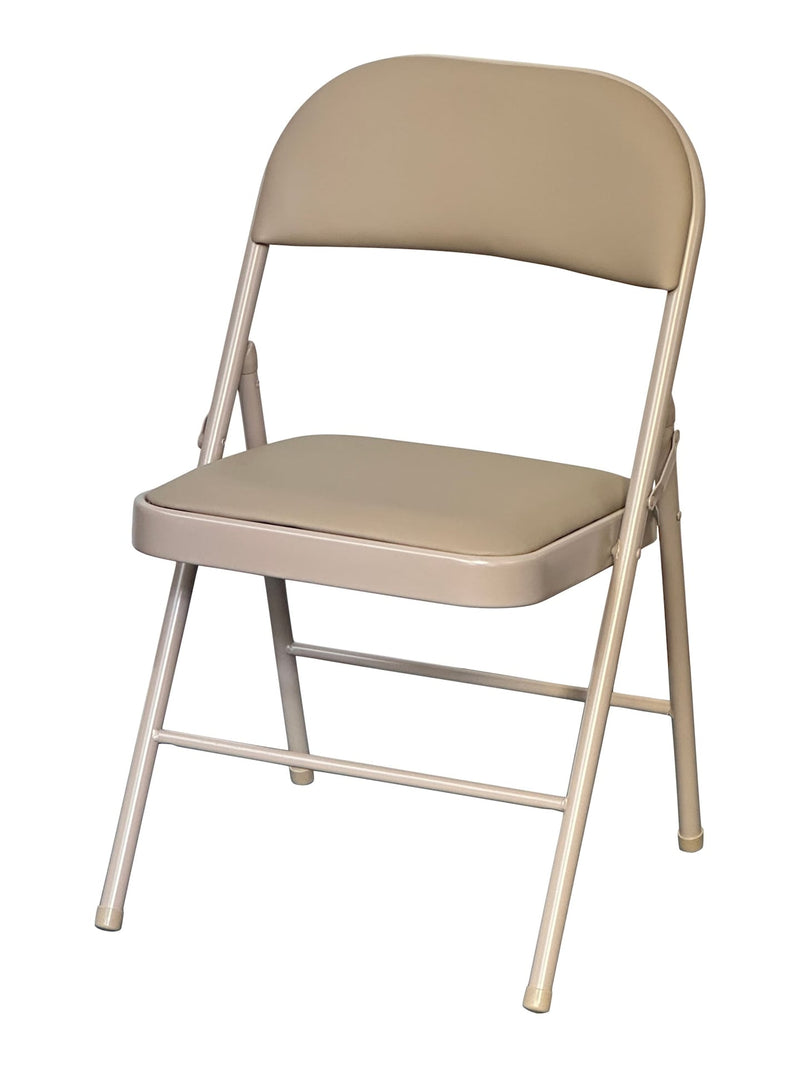 For Living Beige Indoor Padded Vinyl Folding Chair T7