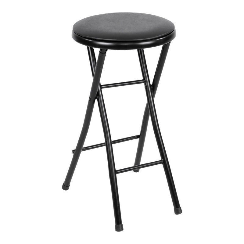 For Living Black Foldable Stool with Vinyl Padding J5