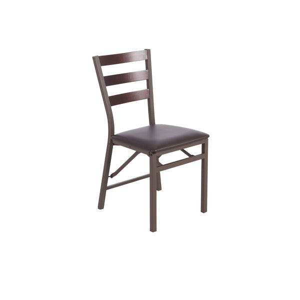 For Living Black Microfibre Folding Ladder Chair, Brown I0