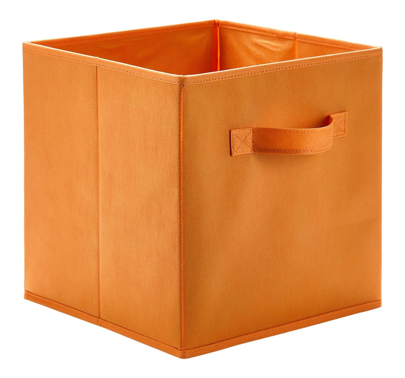 For Living Orange Fabric Foldable Storage Cube Drawers, 10.5x11-in D6
