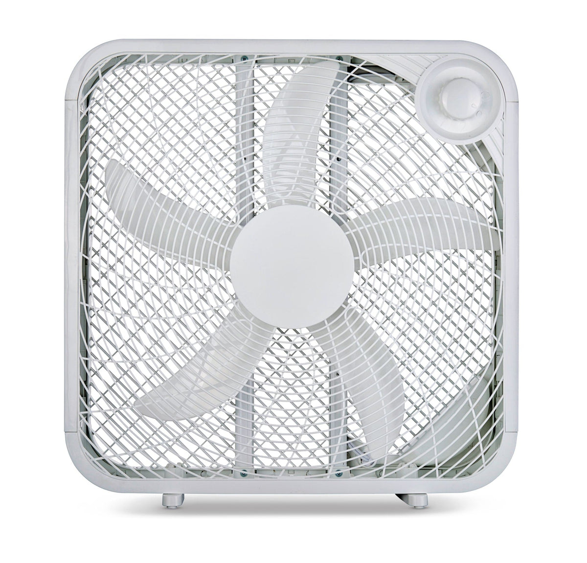 For Living Plastic 5-Blade Portable Box/Floor Fan, 2-Speed, White, 20-in