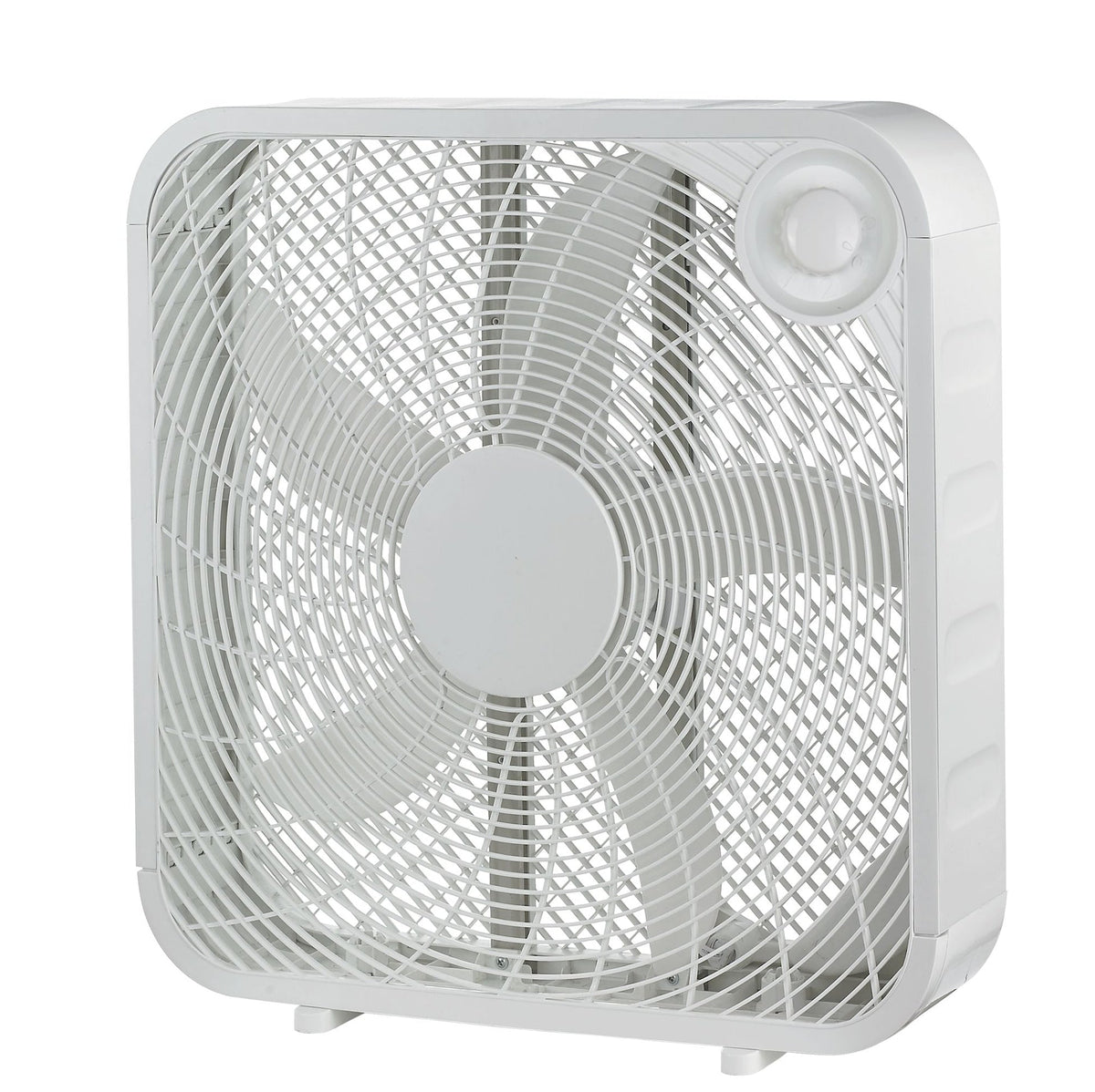For Living Plastic 5-Blade Portable Box/Floor Fan, 2-Speed, White, 20-in