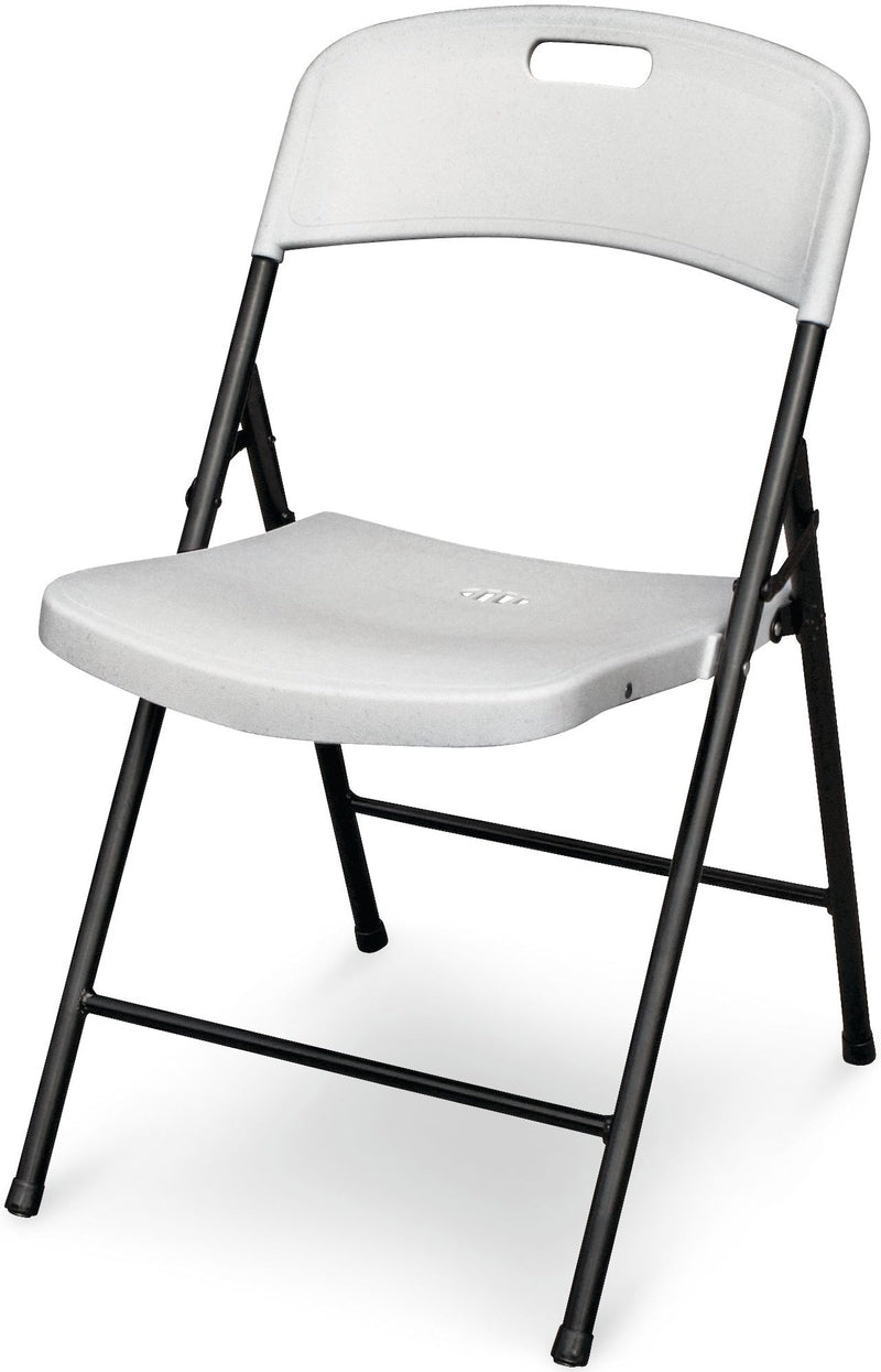 For Living Portable Indoor/Outdoor Contoured Plastic & Metal Folding Chair, White C8