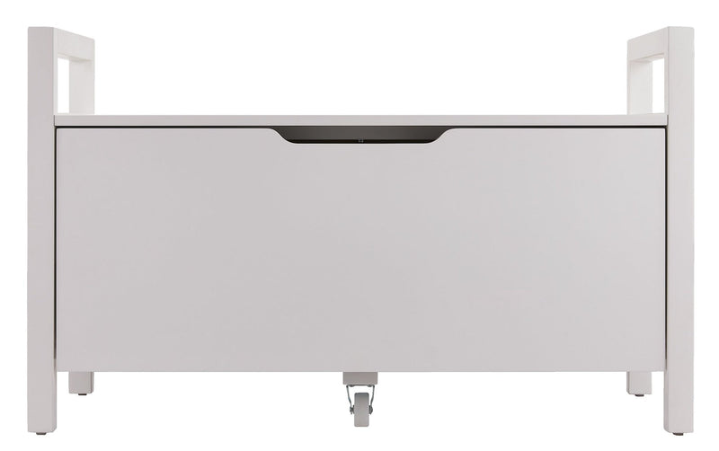 FOR LIVING Pull-Out Storage Bench with Cut-out Handles, 36 x 17 x 22-in, White I7