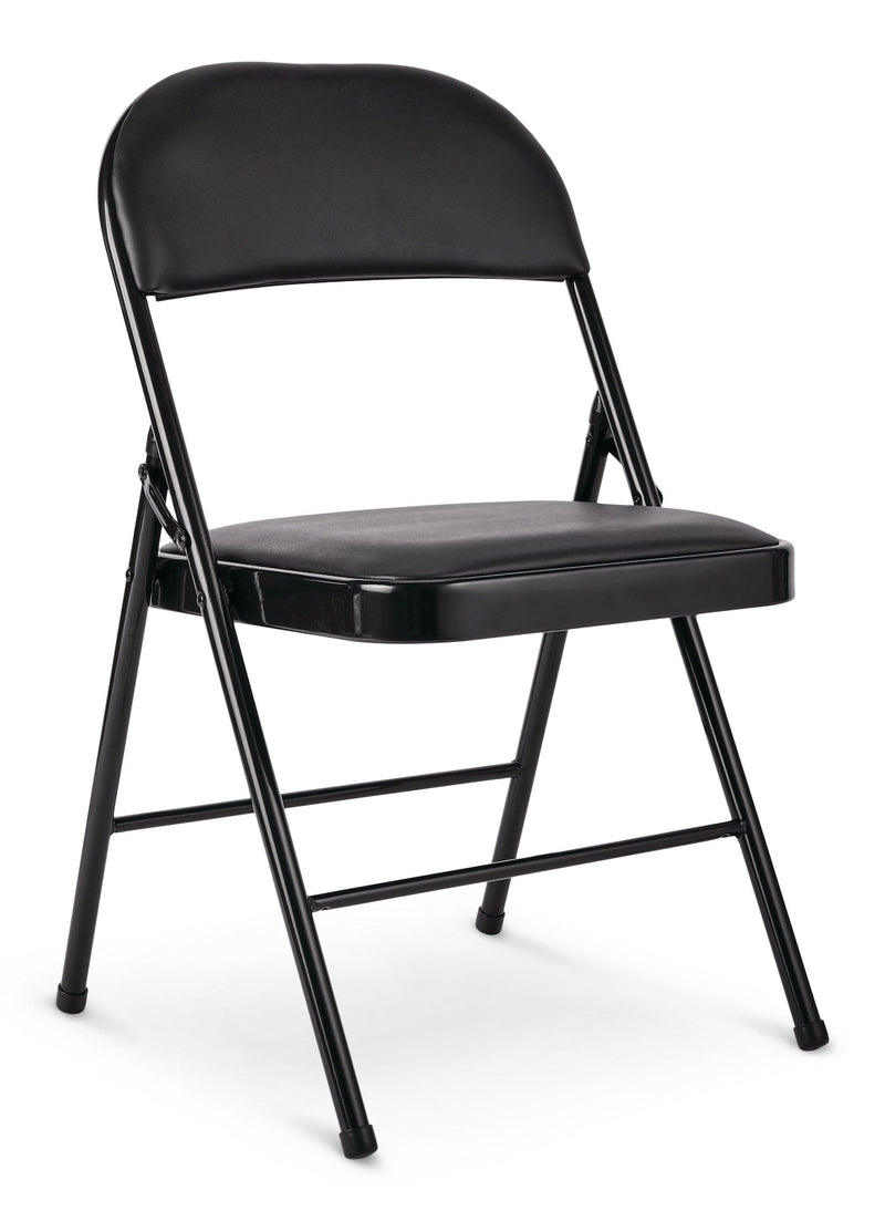 For Living Vinyl Padded Seat Folding Chair, Black Q7