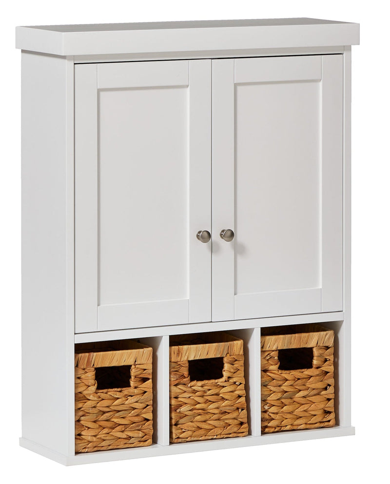 For Living Wall Mount Cabinet With Baskets, White I5