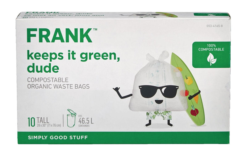 FRANK Tall Organic Compostable Food Waste Bags, 10-pk, 49-L G7