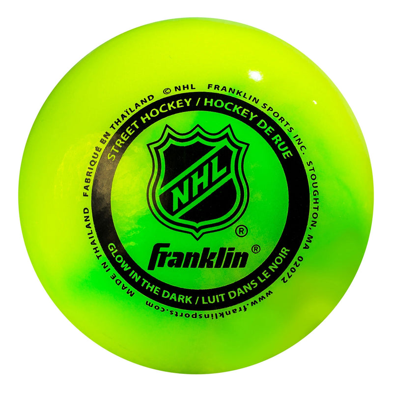 Franklin NHL Glow in the Dark Hockey Ball, Minimal Bounce, PVC, Green S2