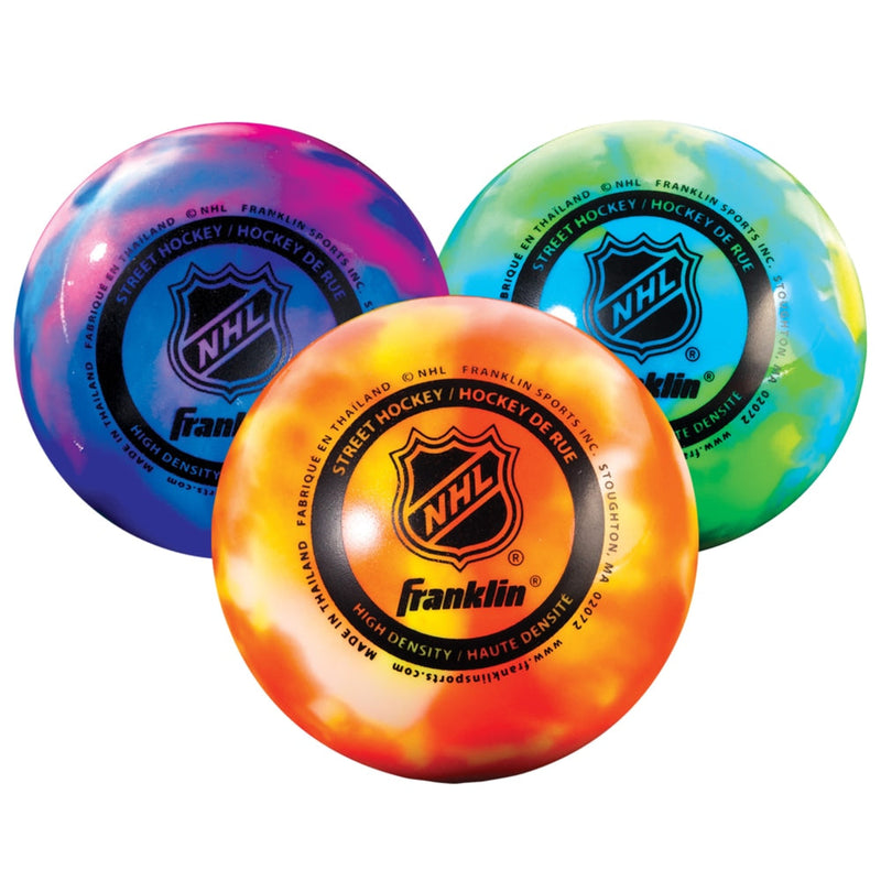 Franklin NHL Warm Weather Street Hockey Balls, Assorted Colours, 3-pk I5