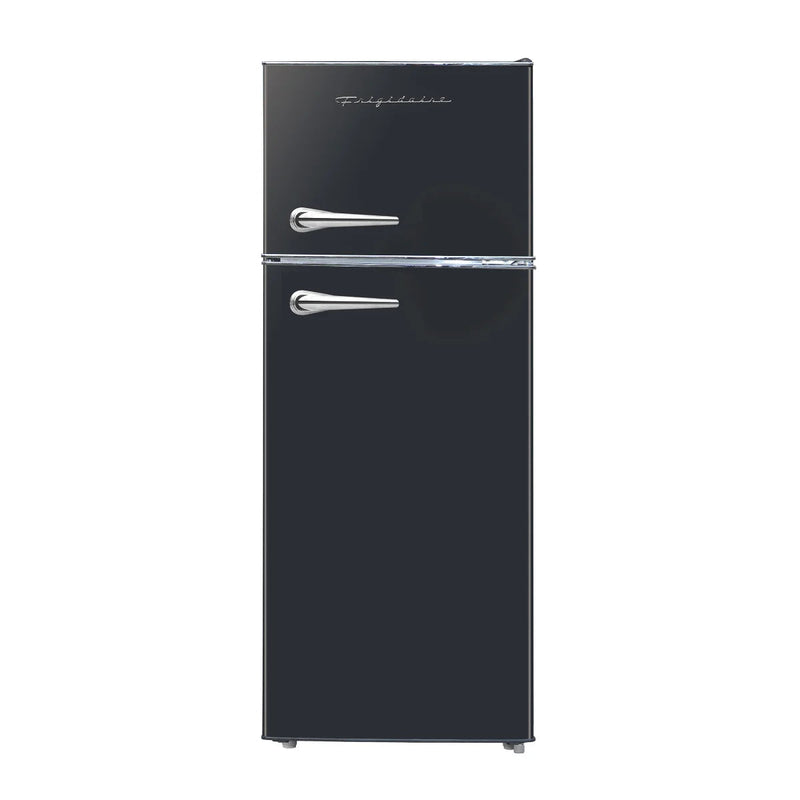 Frigidaire 7.5 cu ft Black Retro Top Mount Refrigerator with Classic Chrome Handle H6