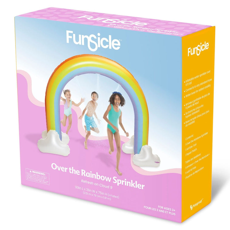 Funsicle Over the Rainbow Giant Inflatable Outdoor Sprinkler with Built-In Water Sprayers Q7