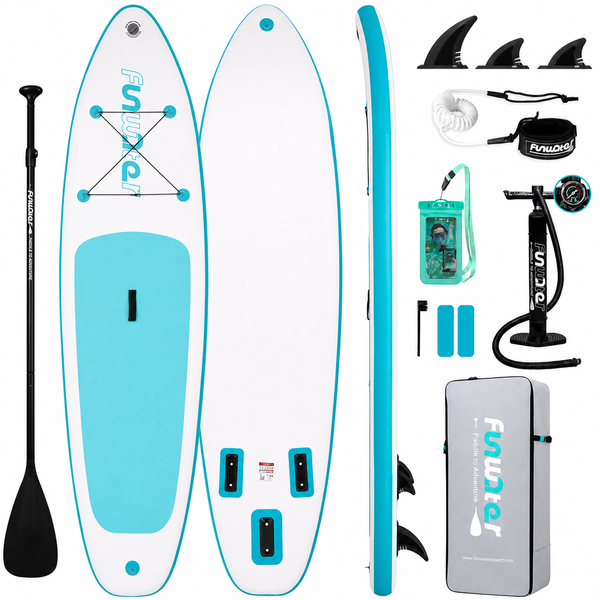 FunWater 10 ft 6 in Inflatable Stand Up Paddle Board Set – Sky Blue G1