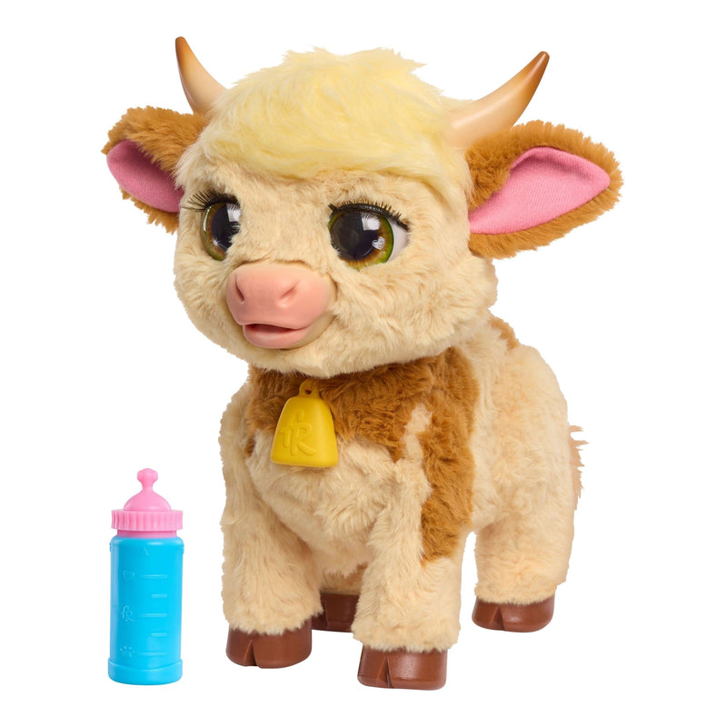 FurReal Maggie the Feed and Follow Cow with Bottle, 11-in O4