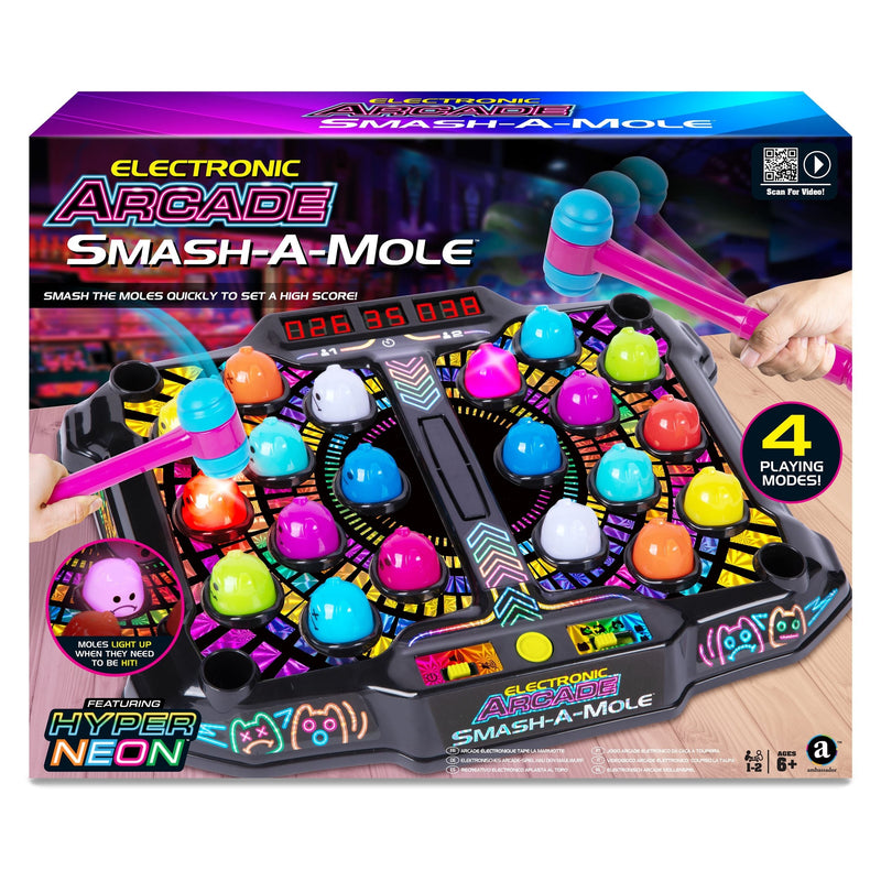 GAME Hyper Neon Series Whack A Mole Electronic Arcade for Ages 6+ Y2