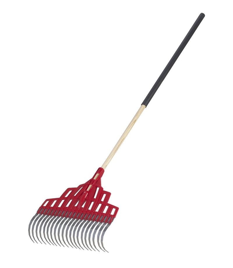 Garant Multi-Purpose Poly Steel 20-Tine Leaf Rake, Wooden Shaft, 65.5-in V2