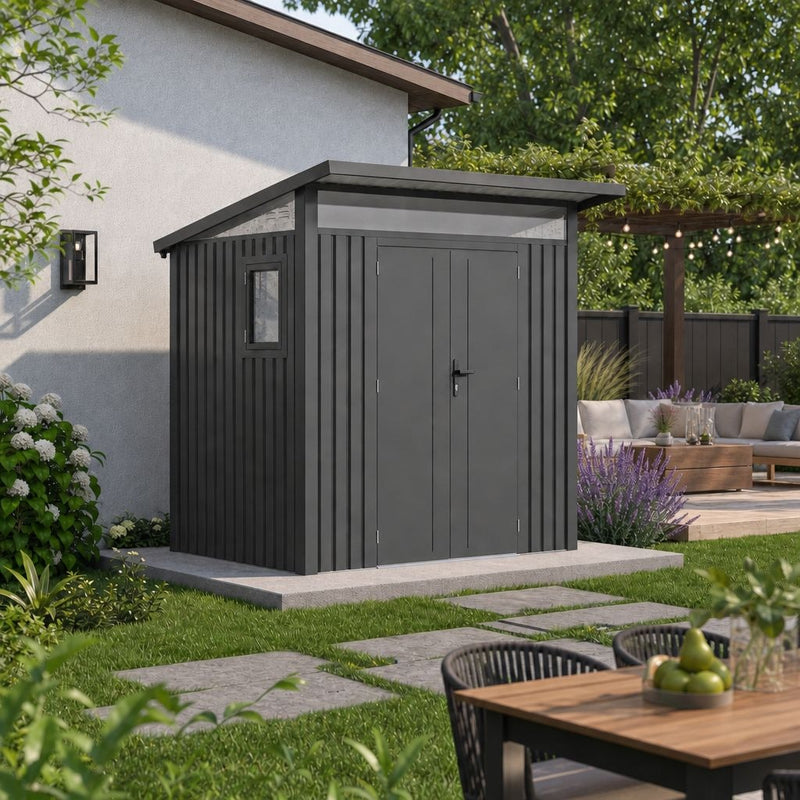 Gazebo Penguin Arvada Metal Shed, Dark Grey W4