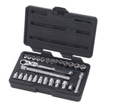 GearWrench Pass-Thru 1/4-in Drive Socket Set 27-pc, SAE/Metric