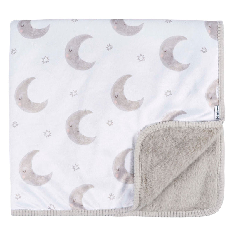 Gerber Childrenwear 2-Ply Celestial Moons Ultra-Soft Plush Blanket for Babies V7