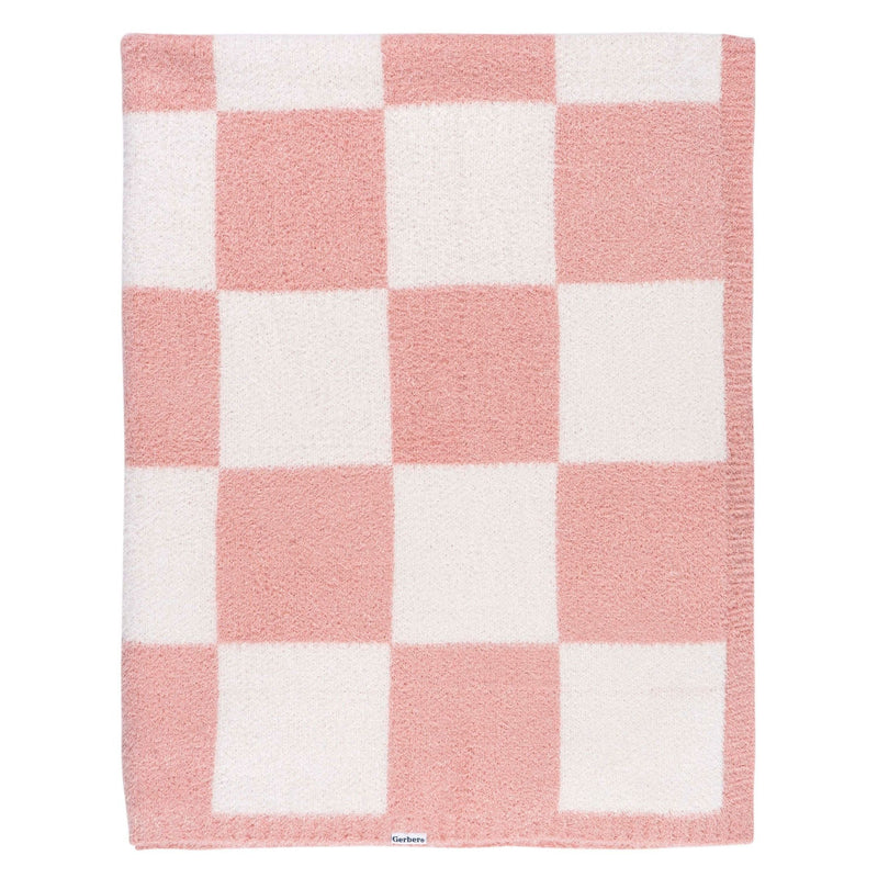 Gerber Childrenwear Pink Checkered Silky Mink Baby Blanket P7