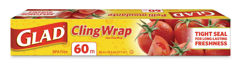 Glad Cling Plastic Wrap, 196-ft, BPA-Free with Superior Seal for Freshness H7
