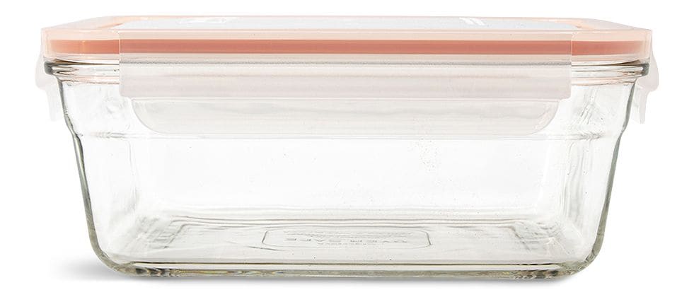 Glasslock Rectangular Glass Food Storage Container with Leakproof Lid, 1.7-L