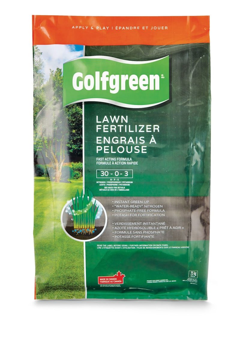 Golfgreen Lawn Fertilizer, 30-0-3, 25-kg M9