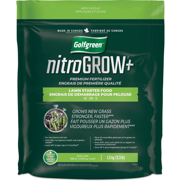 Golfgreen Nitrogrow+ Lawn Starter Premium Fertilizer,10-20-05, 1.5-kg A8
