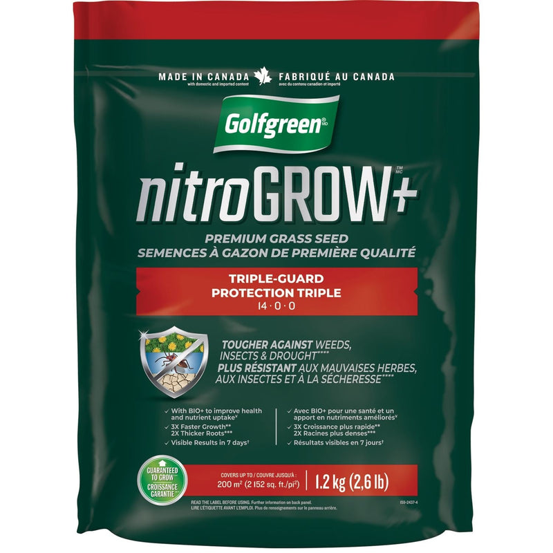 Golfgreen Nitrogrow+ Triple-Guard Grass Seed, 1.2kg U4