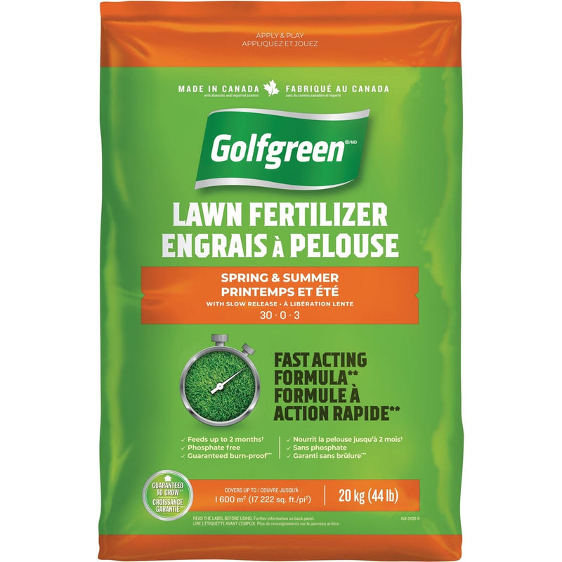 Golfgreen Spring & Summer Lawn Fertilizer, 30-0-3, 20-kg Q7