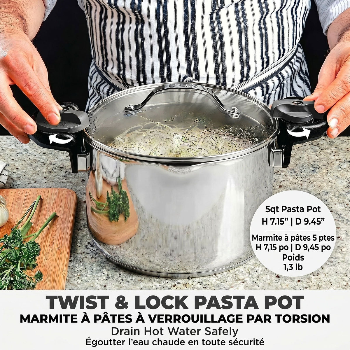 Gotham Steel Stainless Steel 5QT Pasta Pot