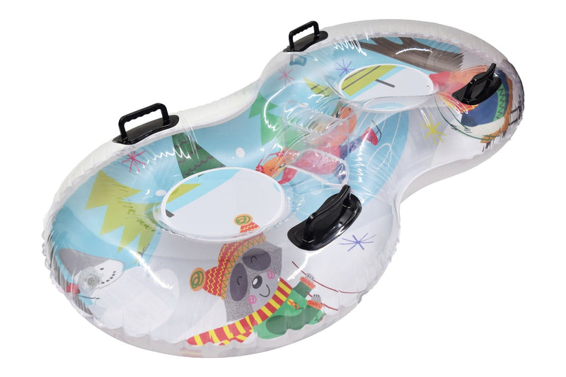 Gracious Living 2-Person Duo Inflatable Winter Snow Tube F4