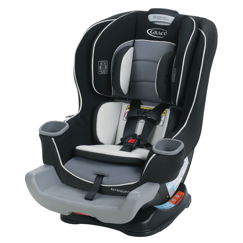 Graco Extend2Fit Convertible Car Seat – Safely Grows with Child from Rear-Facing to Forward-Facing, 1.8-30 kg (4-65 lb), Gotham K8