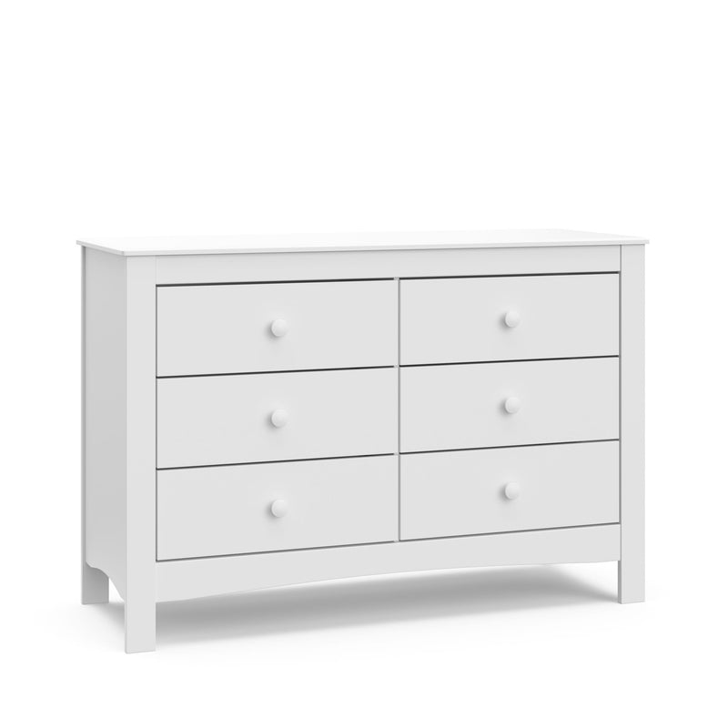 Graco Noah 6-Drawer White Interlocking Double Dresser/Chest K0