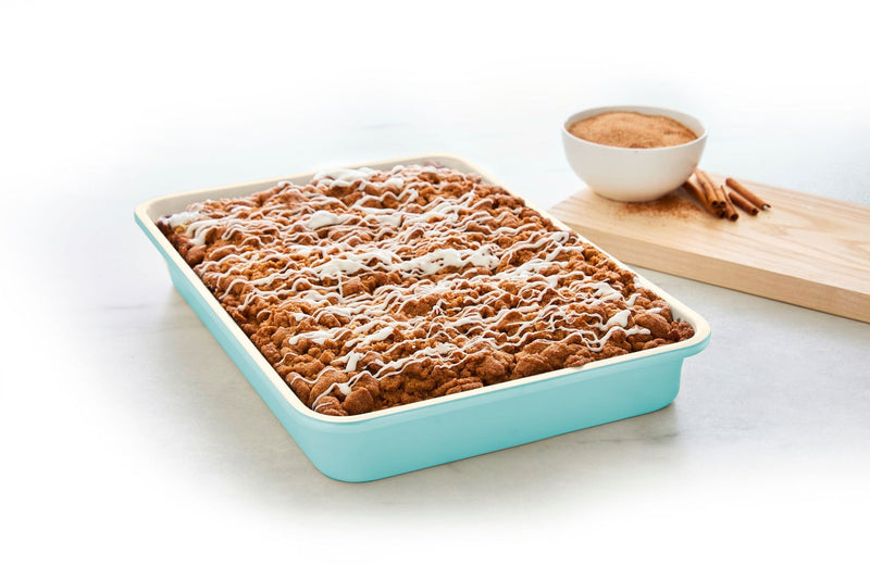 Green Pan Rectangular Teal Ceramic Non-Stick Oblong Cake Pan, 13.54x9.56x2.71-in B2