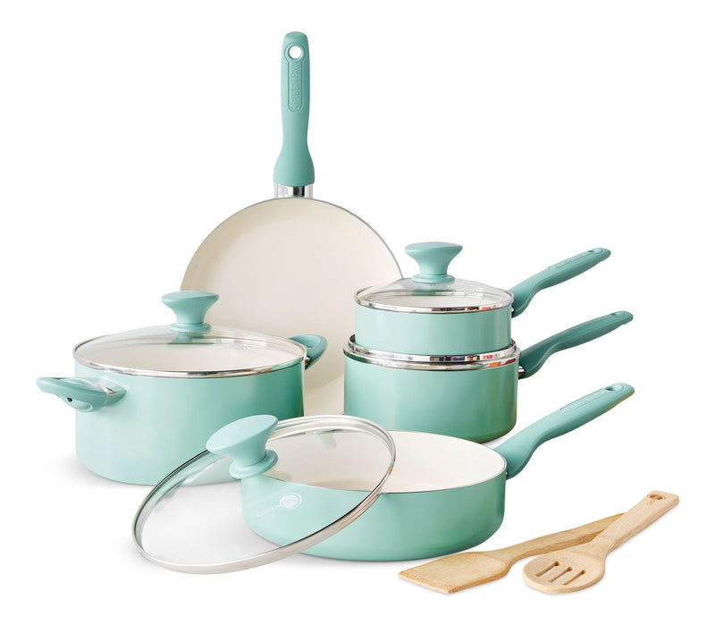GreenPan Rio Ceramic Cookware Set, Dishwasher & Oven Safe, 11-pc Y2