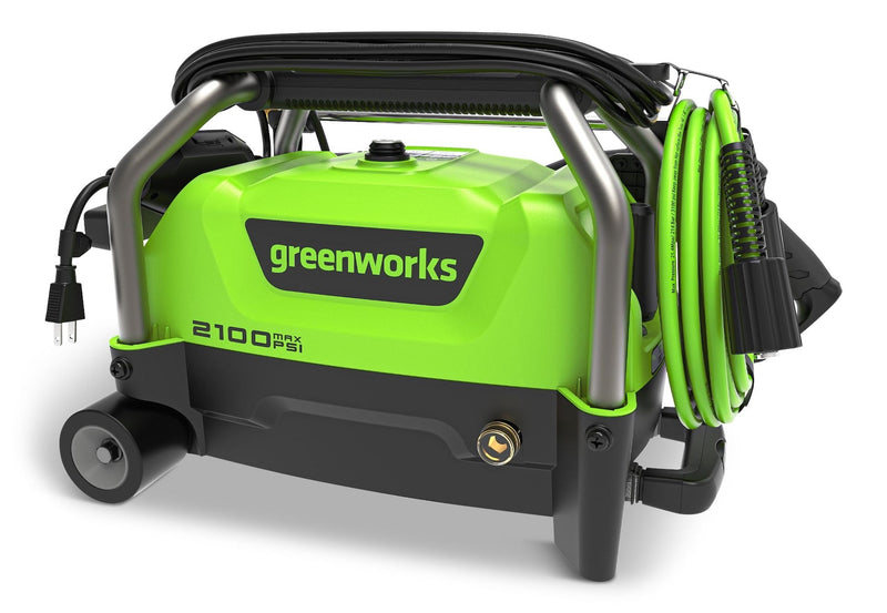 Greenworks 2100PSI 1.2GPM Corded Cold Water Wheeled Electric Pressure Washer with 13Amp Universal Motor V3