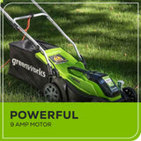Greenworks 9A 2-in-1 Corded Lawn Mower, 14-in
