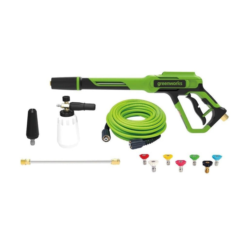 Greenworks Deluxe Metal Gun & Hose Kit, Includes 7-Piece Nozzle Kit, Turbo Nozzle & Foam Cannon I0